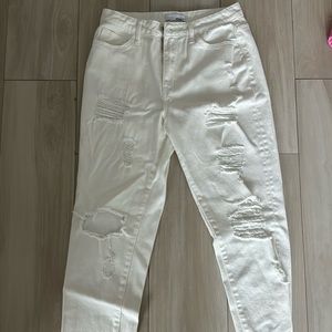 Bohme White Ripped Jeans Size 8